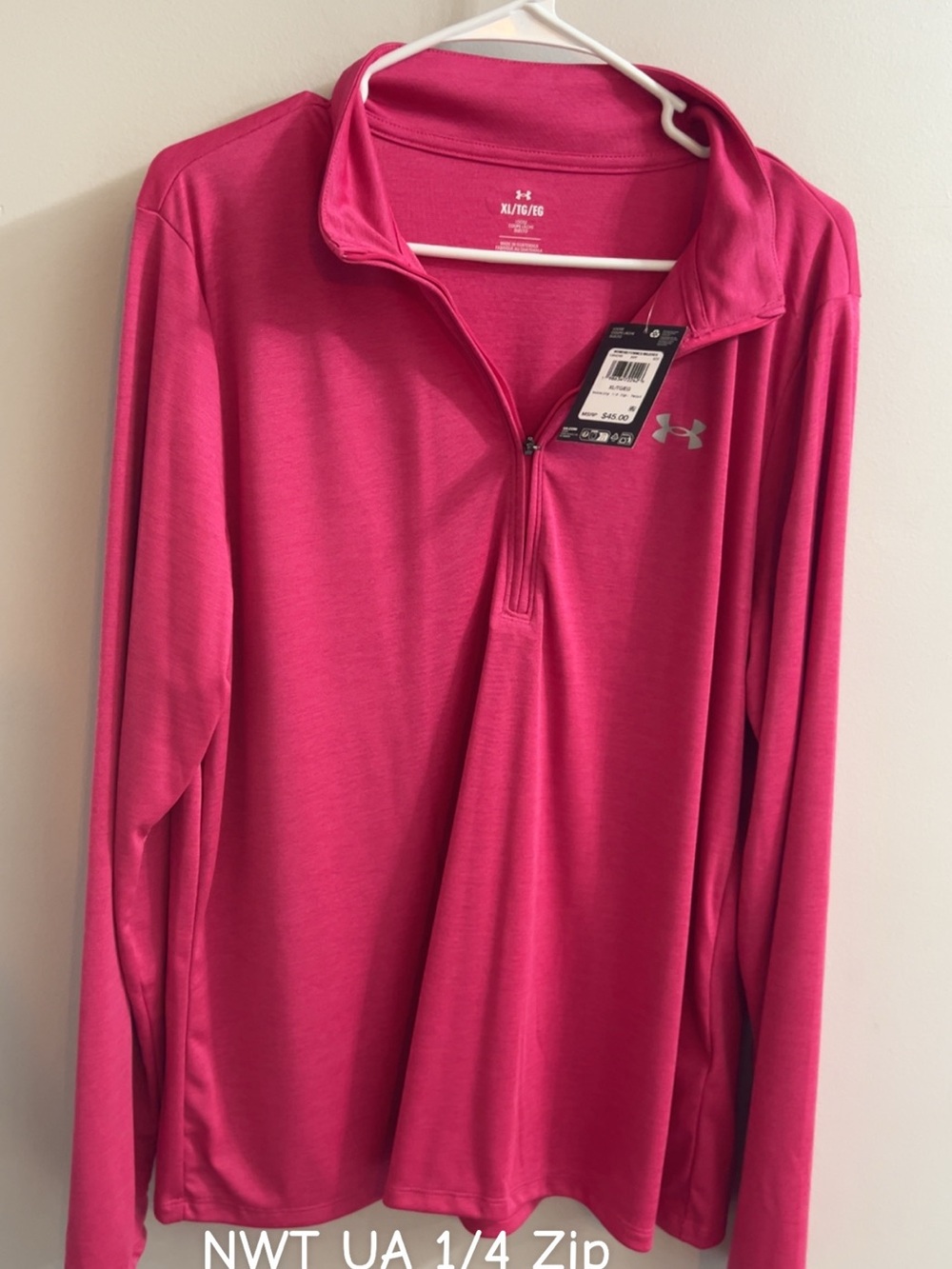 Under Armour Hot Pink 1/4 Zip Performance Pullover